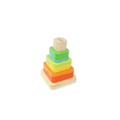 „Masterkidz“ Medinė spalvinga piramidė