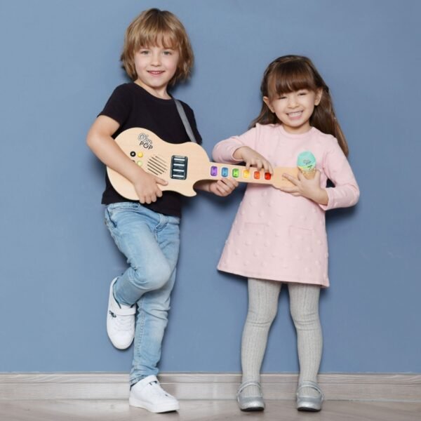 CLASSIC WORLD Gitara Drewniana Elektryczna Świecąca Dla Dzieci-4