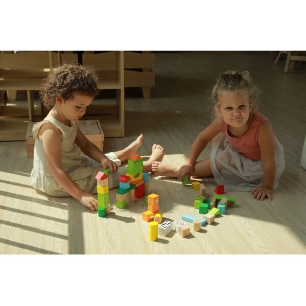 VIGA Drewniane Klocki Edukacyjne ZOO w Wiaderku 50 el.-6