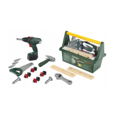 KLEIN SKRZYNKA Z NARZĘDZIAMI BOSCH WKRĘTARKA DLA DZIECI-1