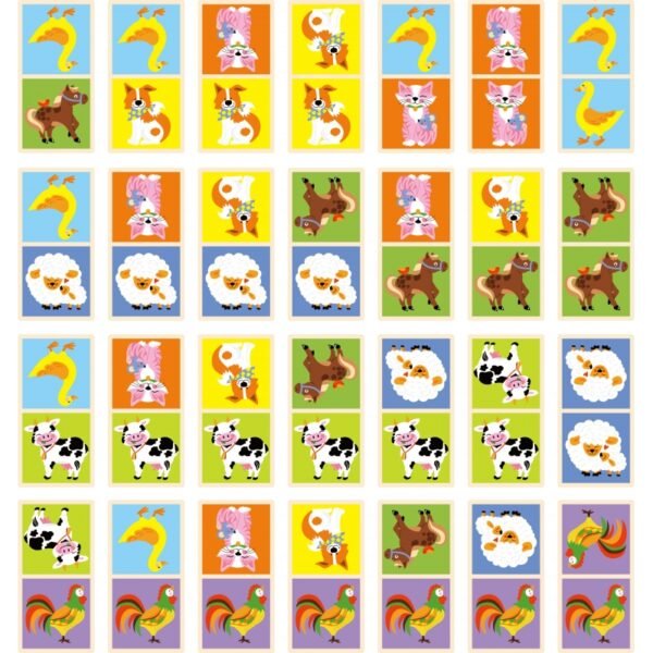 Drewniana gra Domino Farma Viga Toys 28 elementów-3