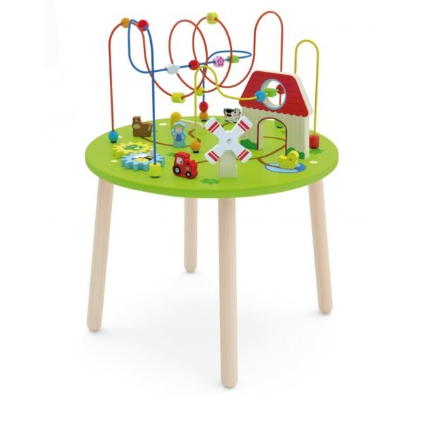 Drewniany Duzy stolik edukacyjny Farma Rollercoaster Viga Toys-1