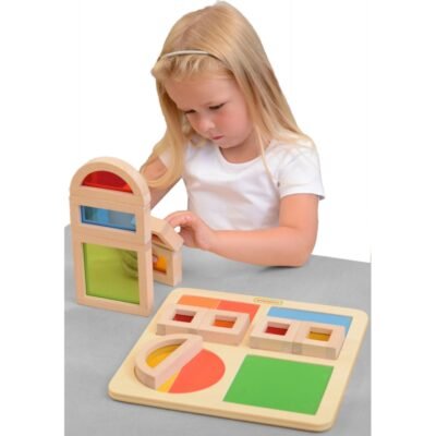 Masterkidz Wooden Training Board - Krāsaini caurspīdīgi logi