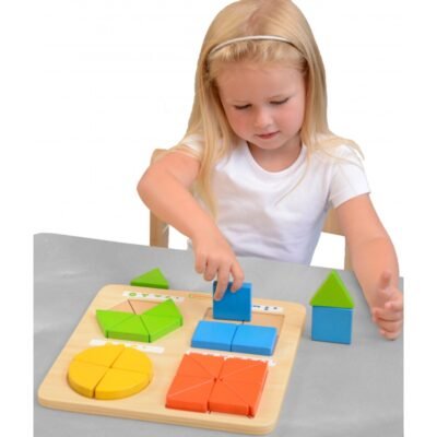 Masterkidz Wooden Training Board – ģeometrisku formu puzle