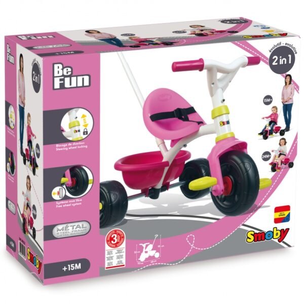 SMOBY Rowerek Trókołowy Be Fun Różowy-4