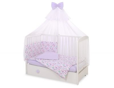 Gultasveļas komplekts 5gab ar moskītu tīklu - balerīna ceriņi