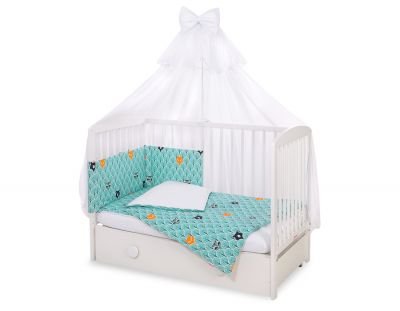 Gultas komplekts 5gb ar moskītu tīklu - piparmētru mežs