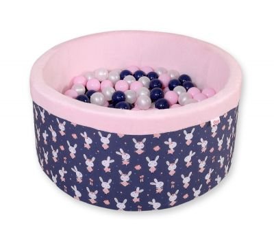 Ball-pit minky ar bumbiņām - zili truši