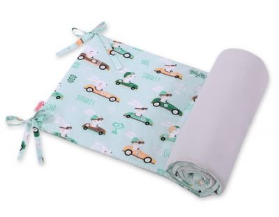 Universāls bampers gultiņai - piparmētru truši