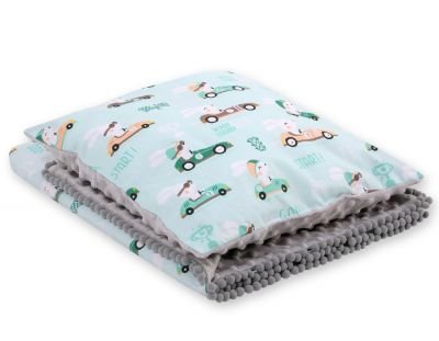 Komplekts: Divpusēja sega Minky + spilveni trušiem