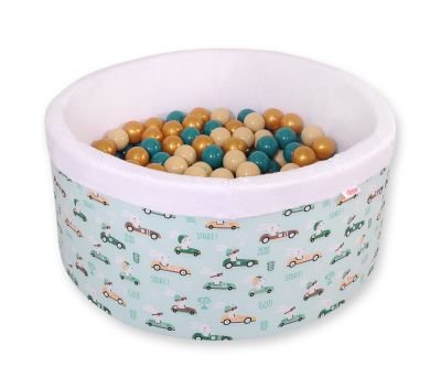 Ball-pit minky ar bumbiņām - piparmētru truši