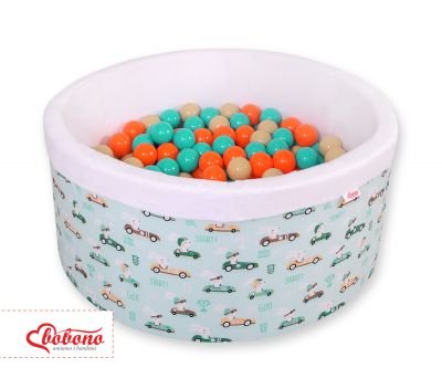 Ball-pit minky ar bumbiņām - piparmētru truši - Image 3