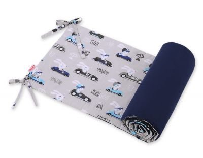 Universāls bampers gultiņai - pelēki truši