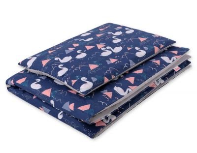 Gultas komplekts 2gab 100x135 Mini - Swans tumši zils