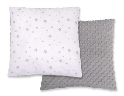 Divpusējs spilvens - mini pelēkas zvaigznes
