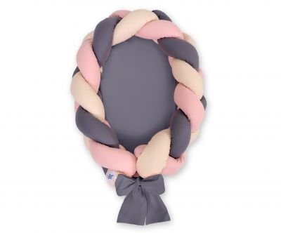 Pīta mazuļu ligzda 2 vienā - bēšs pasteļrozā antracīts