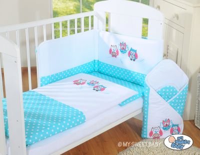 Gultasveļas komplekts 2gab- Pūces Bigi Zibi & Adele tirkīzs