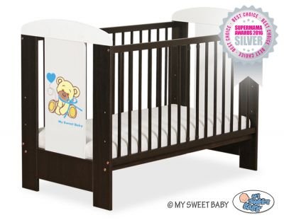 Bērnu gultiņa 120x60cm Lācītis lācītis ar bantīti zilu Nr. 5004-04-323