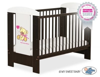 Bērnu gultiņa 120x60cm Teddy bear lācītis ar rozā nr. 5004-04-324