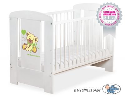 Bērnu gultiņa 120x60cm Lācītis ar bantīšu zaļumu nr. 5004-07-322