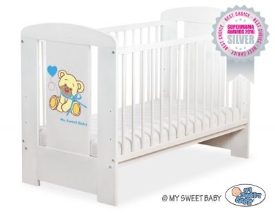 Bērnu gultiņa 120x60cm Lācītis lācītis ar bantīti zilu Nr. 5004-07-323