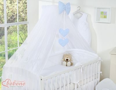 Moskītu tīkls no šifona- Piekārtas sirdis baltas