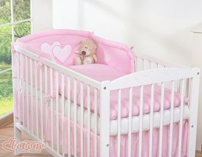 Gultasveļas komplekts 3gab- Hanging Hearts rozā