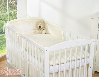 Gultas veļas komplekts 3gab- Hanging Hearts krēms