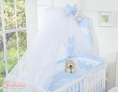 Moskītu tīkls no šifona- Hanging Hearts zili rūtaini