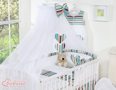 Moskītu tīkls no šifona-Hanging Hearts brūnas svītras