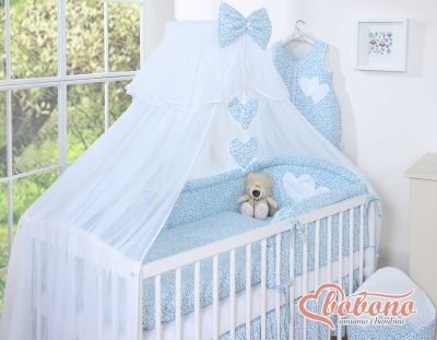 Moskītu tīkls no šifona- Hanging Hearts zili ziedi