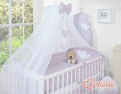 Moskītu tīkls no šifona- Hanging Hearts rozā zieds