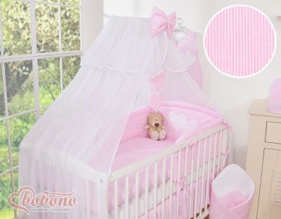 Moskītu tīkls no šifona - Hanging Hearts rozā lentīte