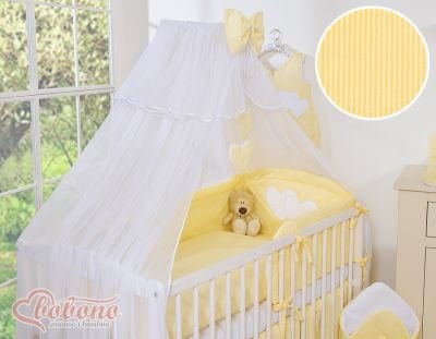 Moskītu tīkls izgatavots no šifona- Piekārtas sirds dzeltenas svītras