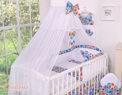 Moskītu tīkls no šifona- Nokarenu sirsniņu ziedu raksts