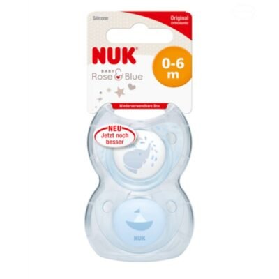 Knupītis, silikons 0-6 baby blue 2gab
