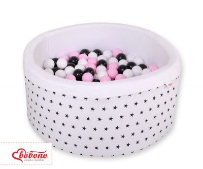 Minky ar bumbiņām - melnas zvaigznes - Image 3