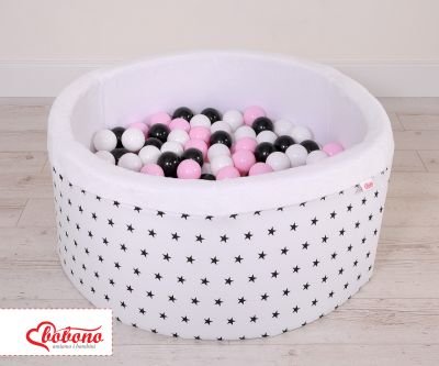 Minky ar bumbiņām - melnas zvaigznes - Image 4