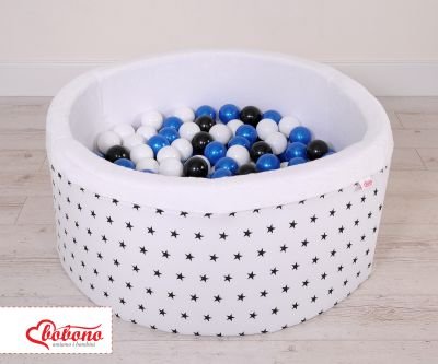 Minky ar bumbiņām - melnas zvaigznes - Image 8