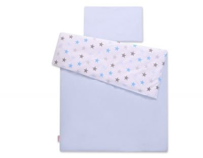 Gultas komplekts 2gab 100x135 Mini - zvaigznes pelēkzilas - Image 3