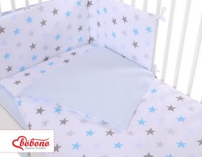 Universāls bamperis gultai - pelēka - zila zvaigzne - Image 2