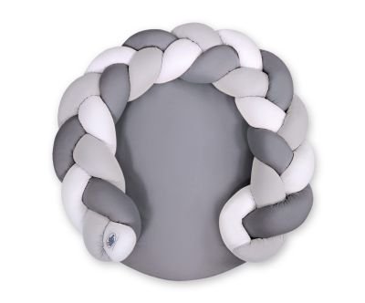 Bērnu spilvens / rotaļu paklājiņš 2 vienā - balts pelēks antracīts