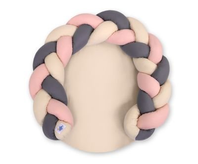 Bērnu virtuļu spilvens / rotaļu paklājiņš 2 in 1 - smilšu-pastels rozā-antracīts