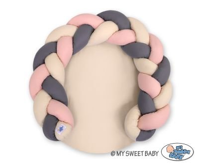 Bērnu virtuļu spilvens / rotaļu paklājiņš 2 in 1 - smilšu-pastels rozā-antracīts - Image 2