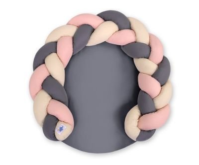 Bērnu virtuļu spilvens / rotaļu paklājiņš 2 in 1 - smilšu-pastels rozā-antracīts