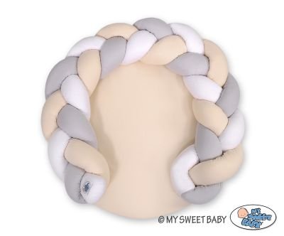 Baby Donut Pillow / Play Mat 2 in 1 - balts-smilšu-pelēks - Image 2