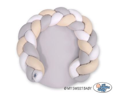 Baby Donut Pillow / Play Mat 2 in 1 - balts-smilšu-pelēks - Image 2