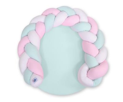 Bērnu virtuļu spilvens / rotaļu paklājiņš 2 vienā - balti rozā-piparmētru