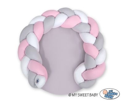 Baby Donut Pillow / Play Mat 2 in 1 - balts-rozā-pelēks - Image 2