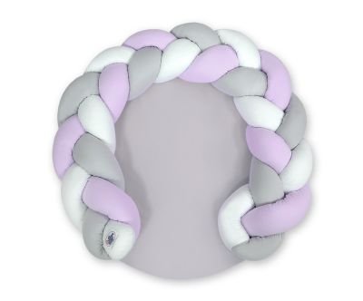 Bērnu spilvens / rotaļu paklājiņš 2 vienā - balts-ceriņi-pelēks